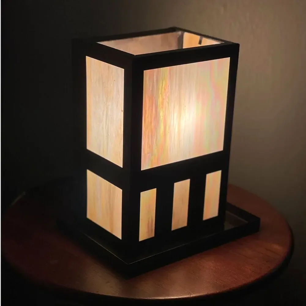 Arts and Crafts Mission Slag Glass Lamp Converted from Wall Sconce